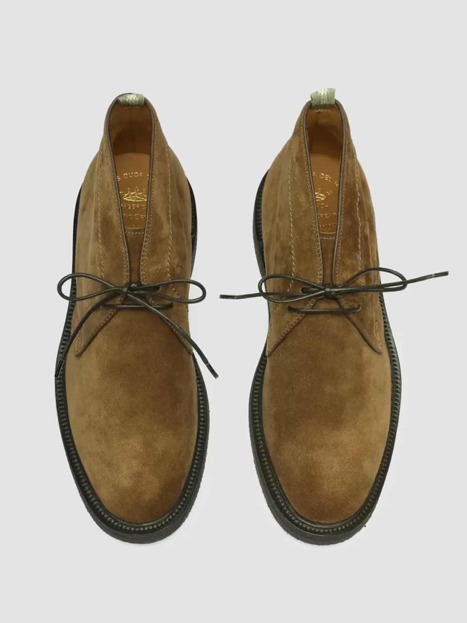 Officine Creative Ankle Boots>HOPKINS FLEXI 202 - Brown Suede Chukka Boots DARK BROWN