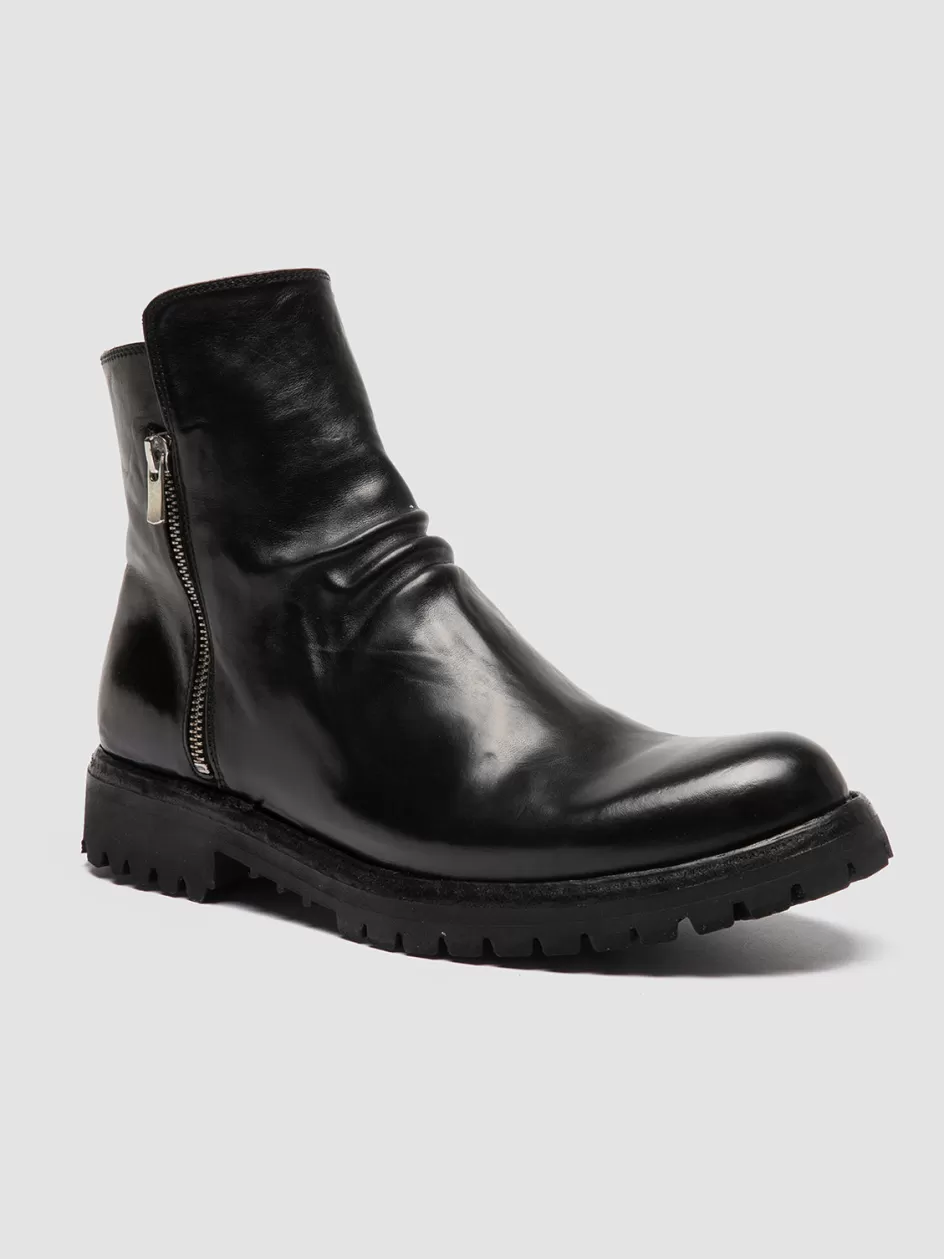 ikonic_004__black_leather_zip_boots_101734.webp Officine Creative Ankle Boots>IKONIC 004 - Leather Zip Boots BLACK