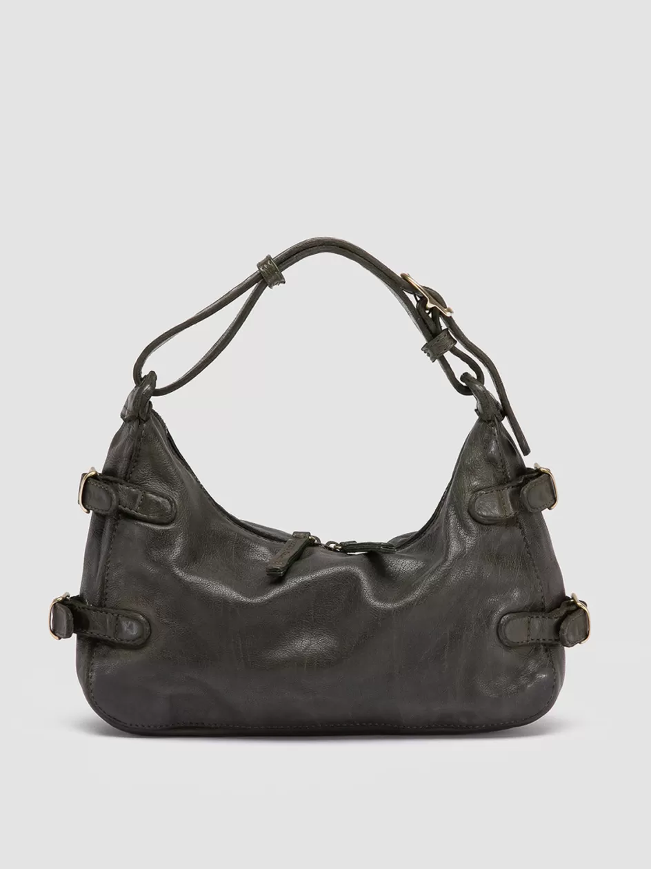 Officine Creative Bags>JULIE 009 - Green Leather Shoulder Bag SAFARI