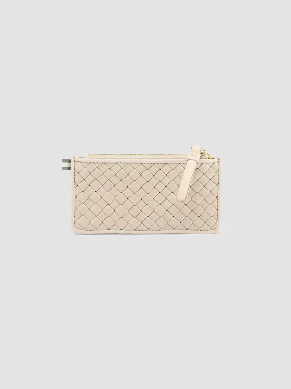 juliet_103__white_woven_leather_card_holder_103291.webp Officine Creative Woven Leather Selection | Wallets>JULIET 103 - White Woven Leather Card Holder OFF WHITE