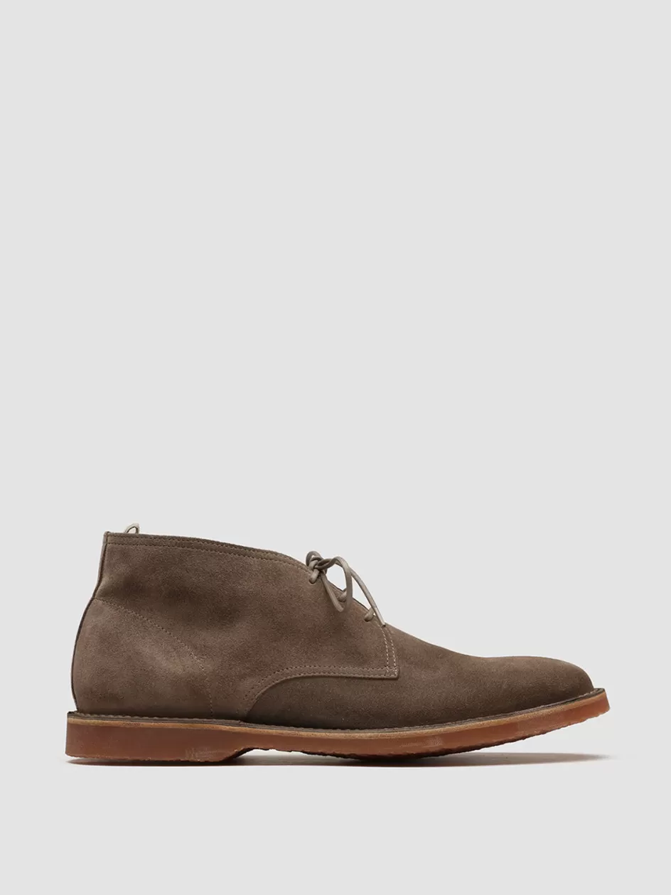Officine Creative Suede Selection | Icons>KENT 004 - Taupe Suede Ankle Boots OTTER