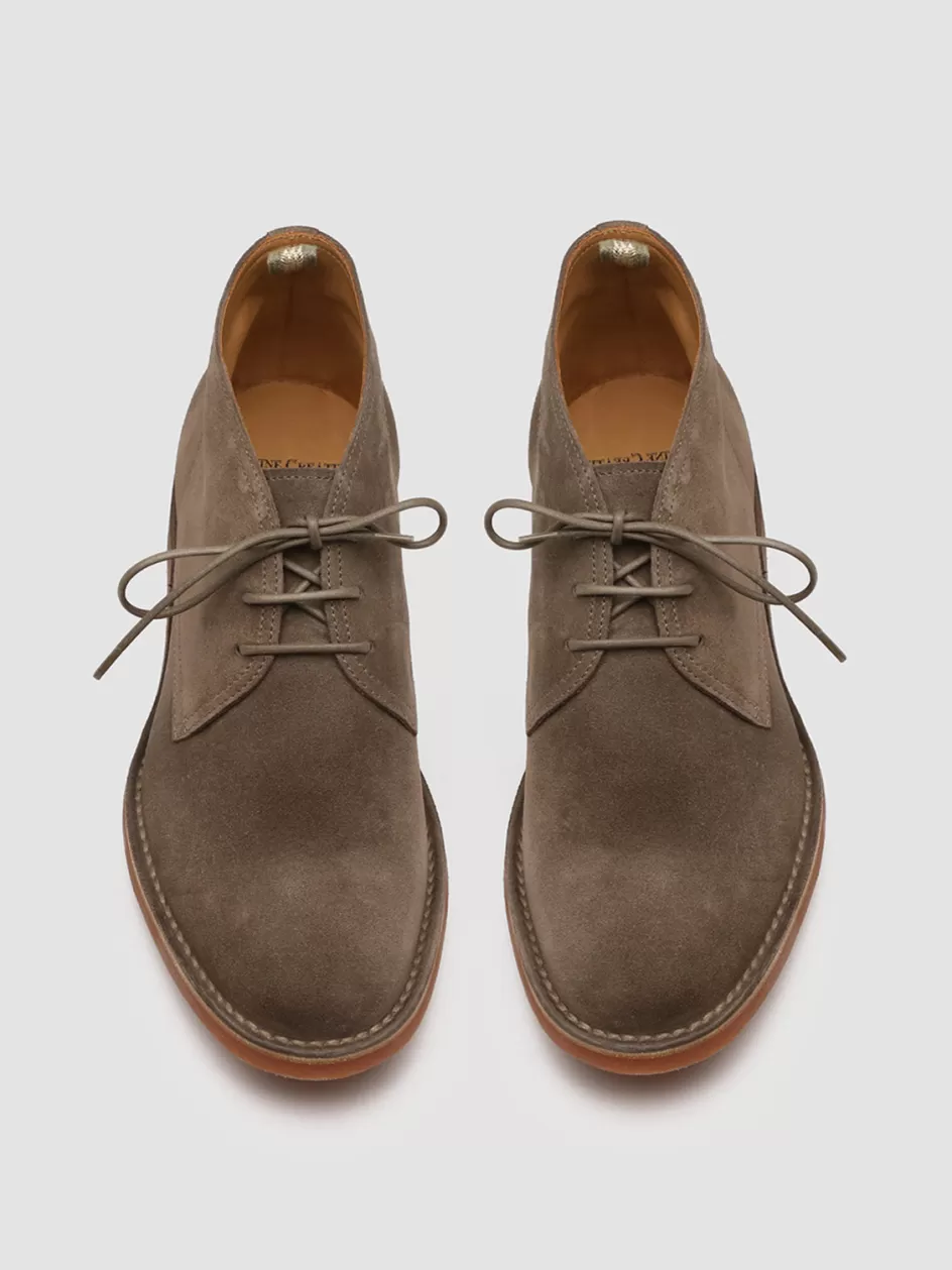 Officine Creative Suede Selection | Icons>KENT 004 - Taupe Suede Ankle Boots OTTER
