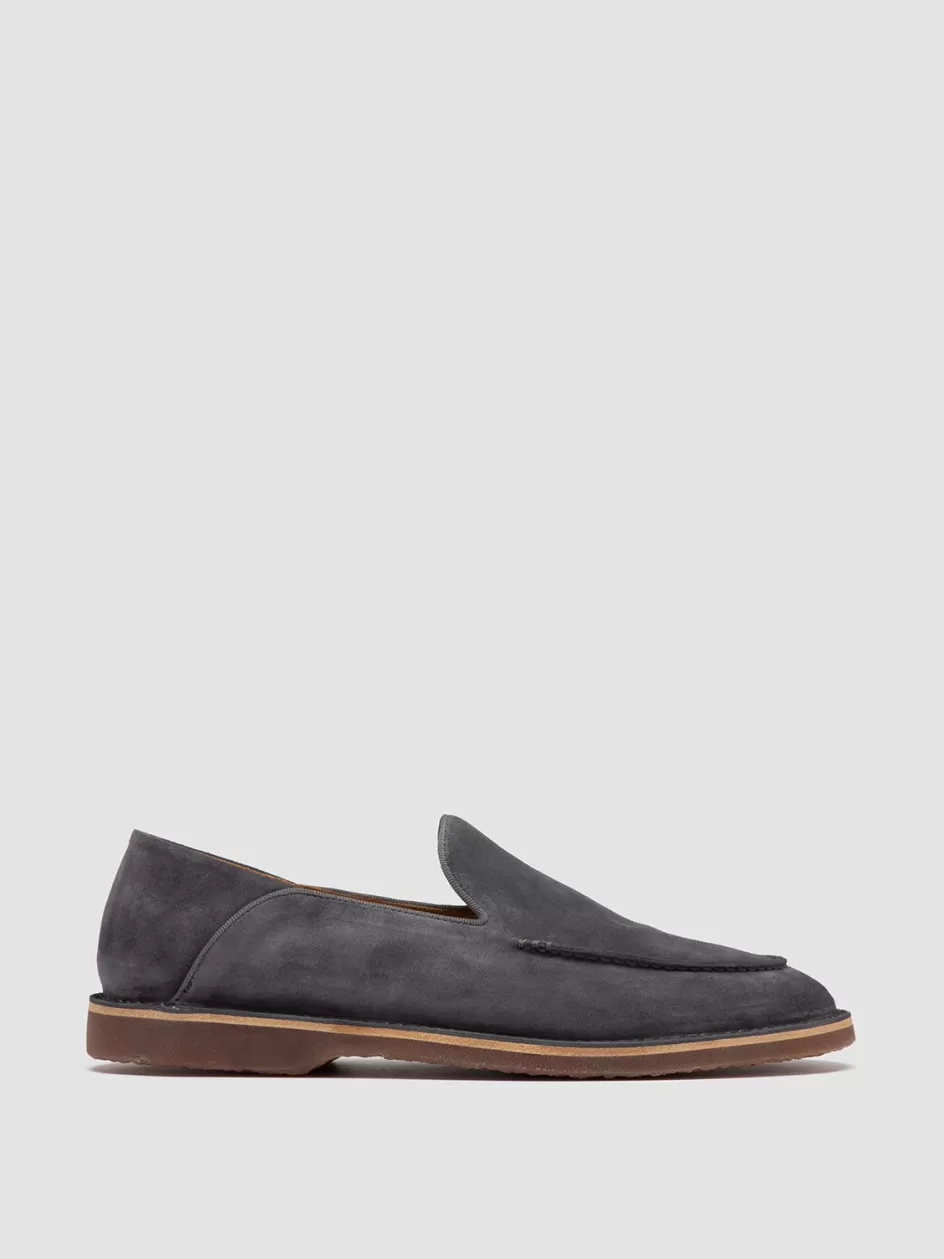 Officine Creative Loafers>KENT 007 - Blue Suede Loafers AVION