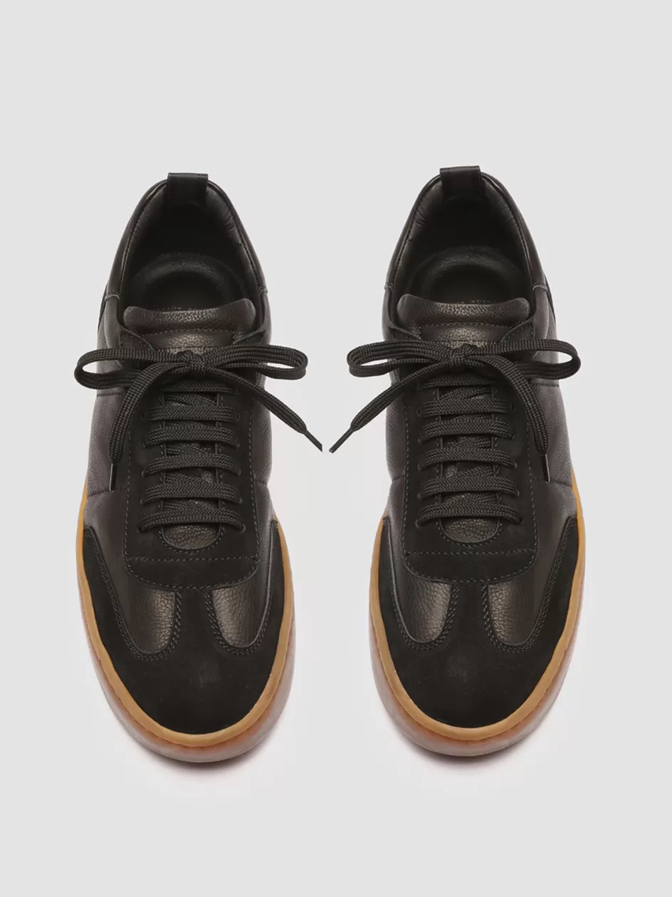 Officine Creative Sneakers>KOMBINED 001 - Leather Sneakers Latex Sole BLACK