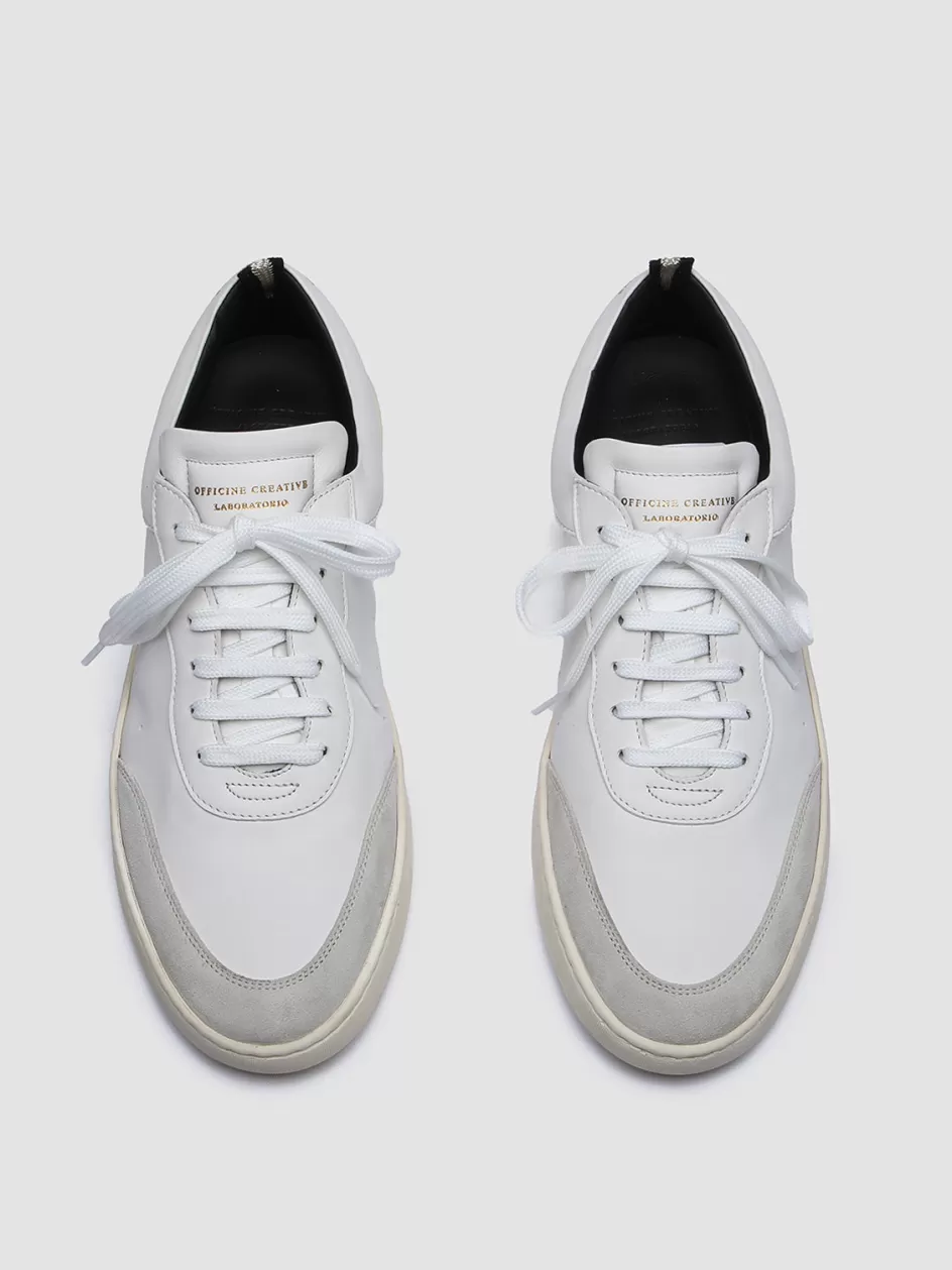 Officine Creative Sustainable Sneakers | Sneakers>KRIS LUX 001 - White Leather And Suede Sneakers WHITE/GREY