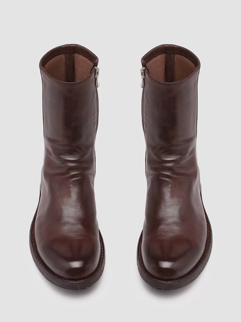 Officine Creative Boots & Booties>LEGRAND 203 - Brown Leather Booties OTTO