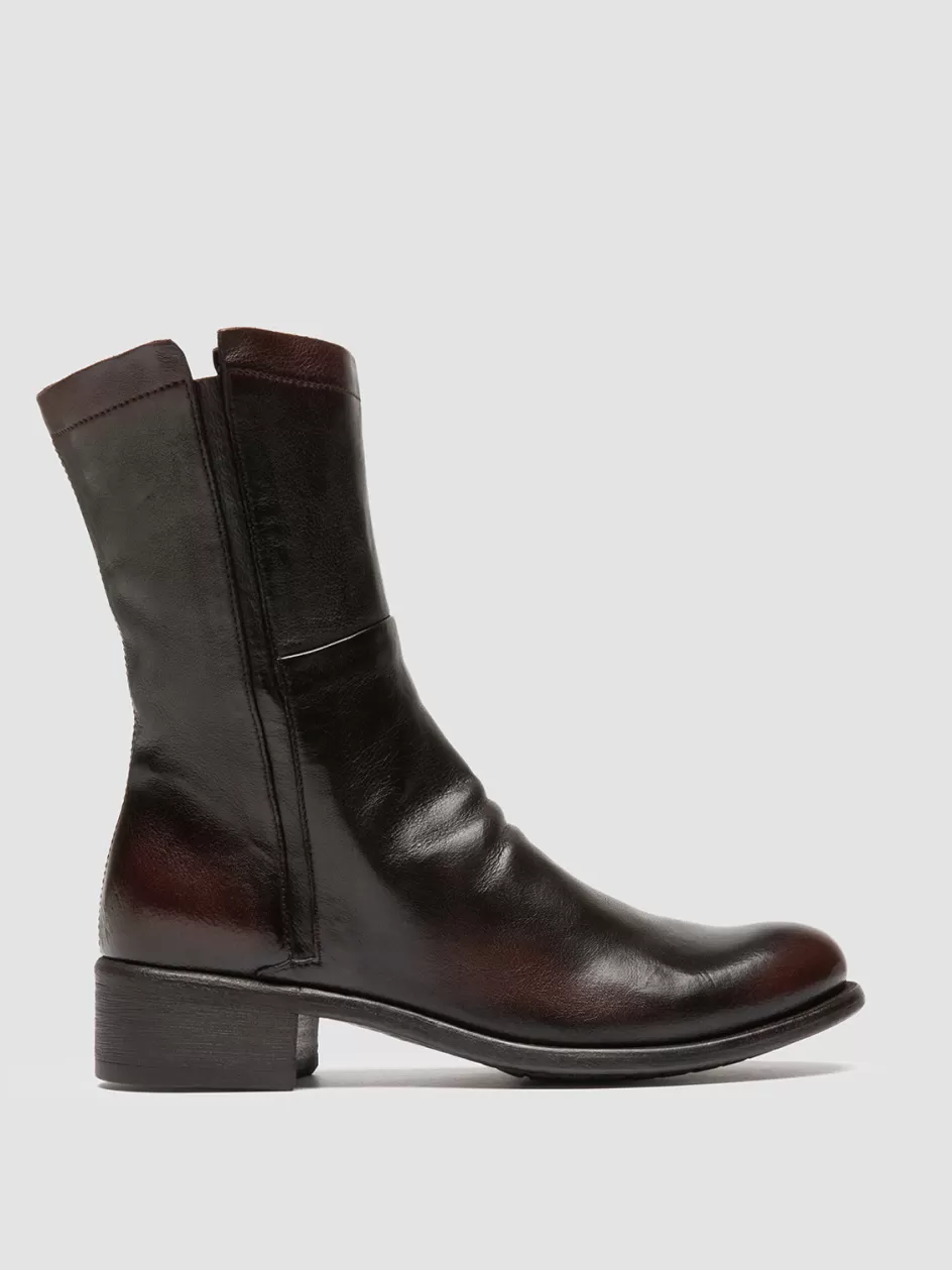 Officine Creative Boots & Booties>LIS 002 - Brown Leather Zipped Boots OTTO/TM25