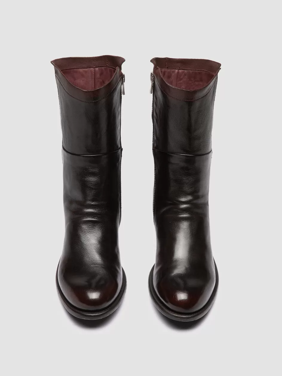 Officine Creative Boots & Booties>LIS 002 - Brown Leather Zipped Boots OTTO/TM25                                         