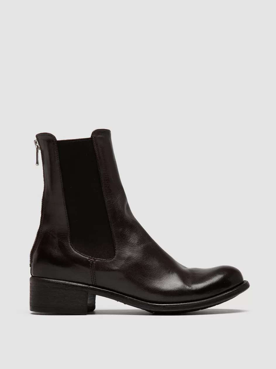 Officine Creative Boots & Booties>LIS 003 - Burgundy Leather Chelsea Boots TRUFFLE                                           