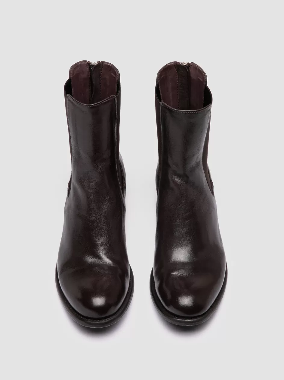 Officine Creative Boots & Booties>LIS 003 - Burgundy Leather Chelsea Boots TRUFFLE                                           