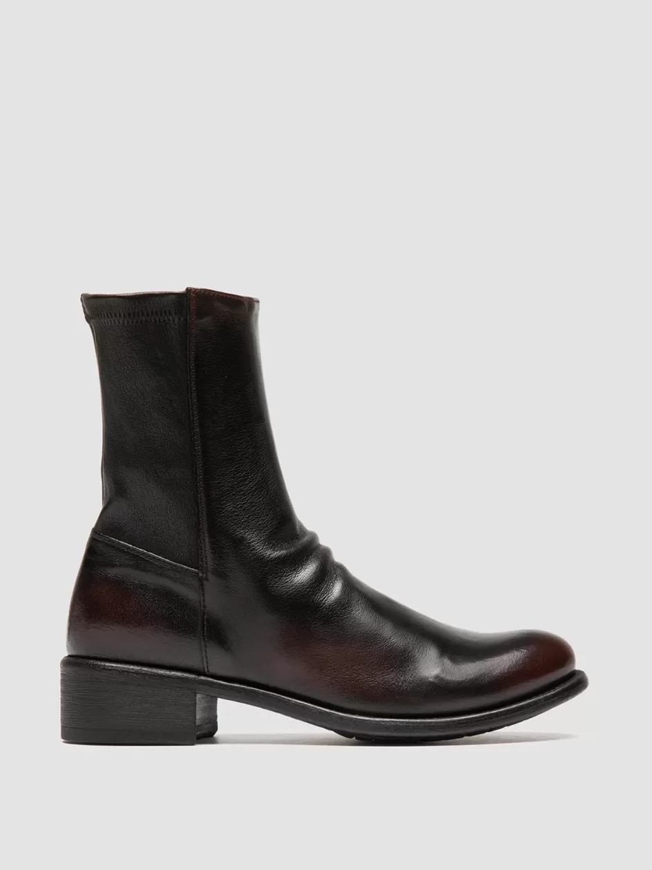 Officine Creative Boots & Booties>LIS 004 - Brown Leather Zipped Boots OTTO/SUPERNERO                                    