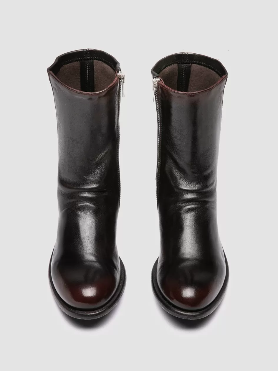 Officine Creative Boots & Booties>LIS 004 - Brown Leather Zipped Boots OTTO/SUPERNERO                                    