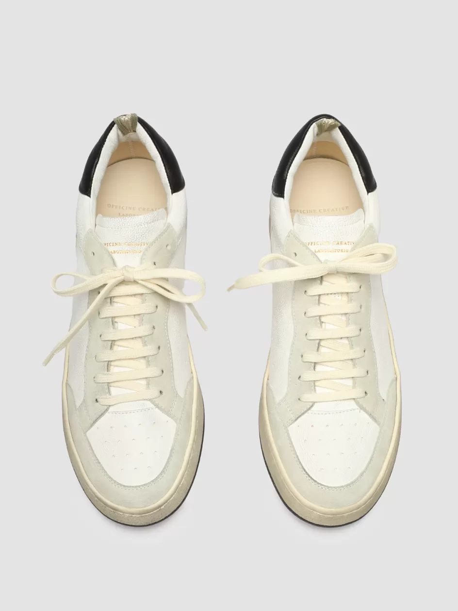 Officine Creative Sustainable Sneakers | Sneakers>MAGIC 001 - White Leather And Suede Low Top Sneakers WHITE/BLACK