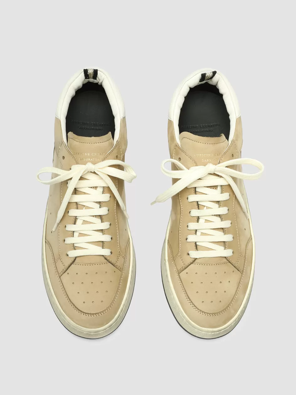 Officine Creative Sustainable Sneakers | Sneakers>MAGIC 002 - Beige Nubuk Low Top Sneakers BEIGE/WHITE