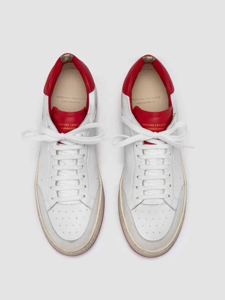 Officine Creative Sustainable Sneakers | Sneakers>MAGIC 008 - White Leather And Suede Low Top Sneakers MULTICOLOR