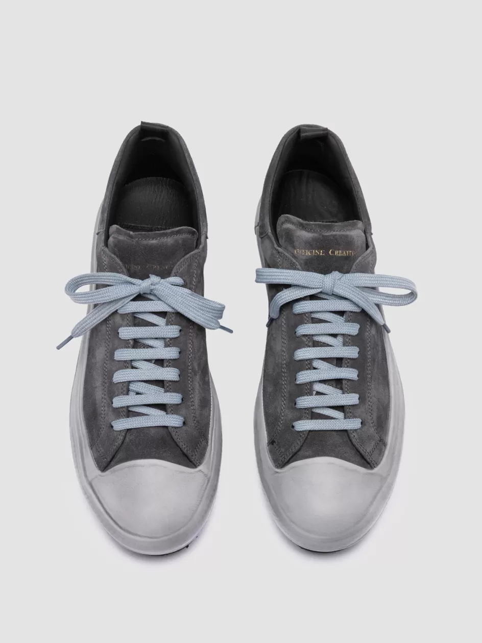 Officine Creative Suede Selection | Sneakers>MES 009 - Grey Leather And Suede Low Top Sneakers AVION