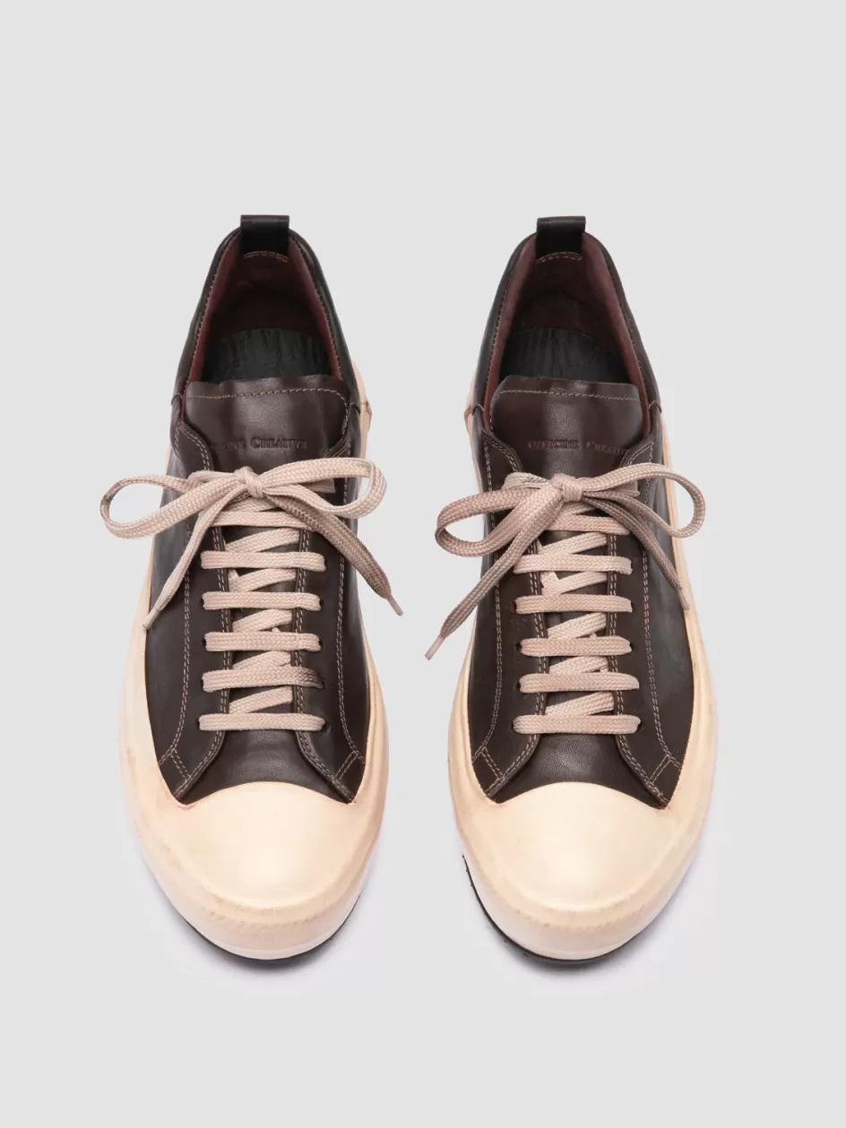 Officine Creative Sneakers>MES DD 001 - Brown Leather Low Top Sneakers OTTO