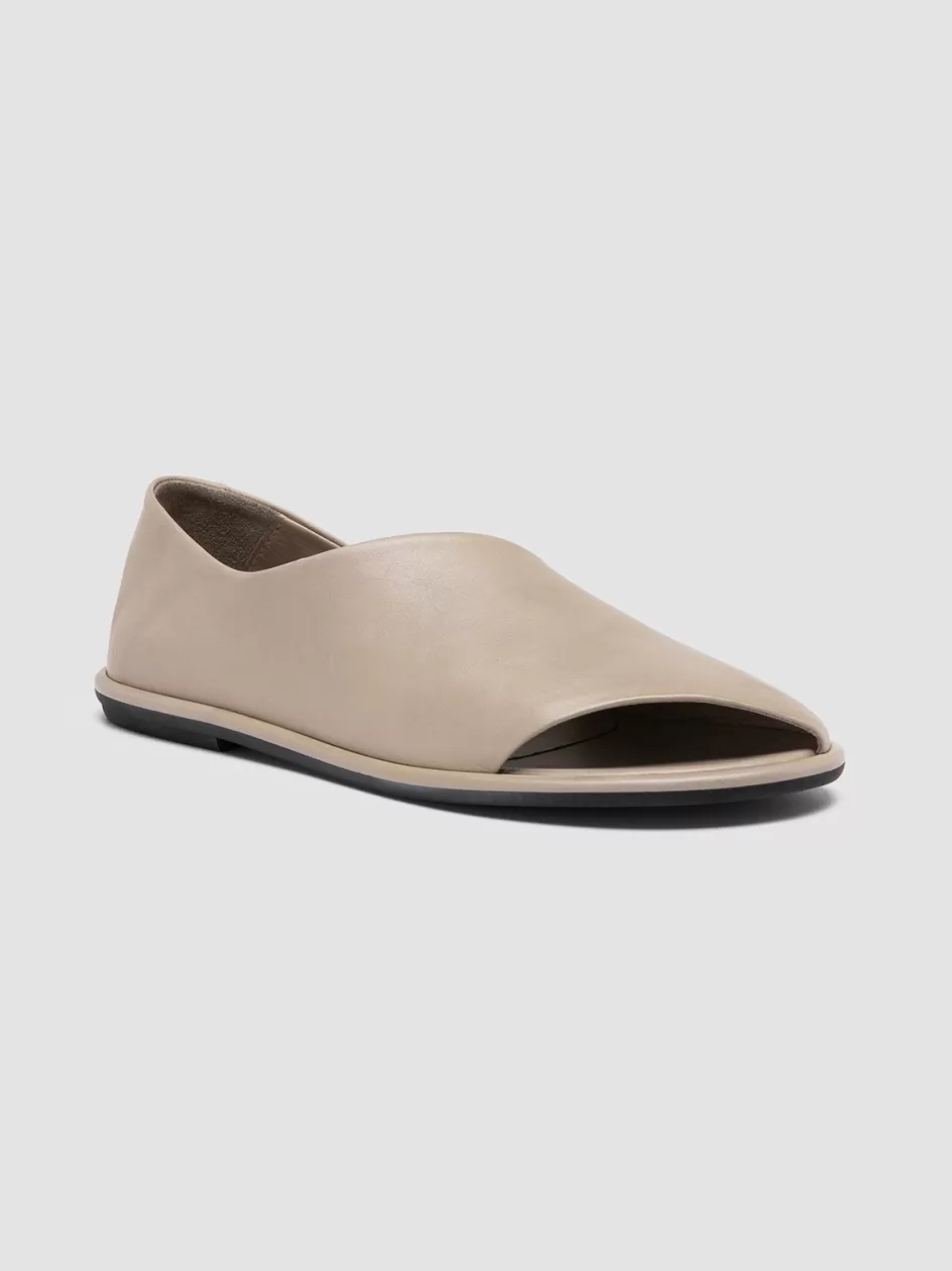 mienne_102__taupe_leather_peep_toe_shoes_105463.webp Officine Creative Sandals | Loafers>MIENNE 102 - Leather Peep Toe Shoes TAUPE