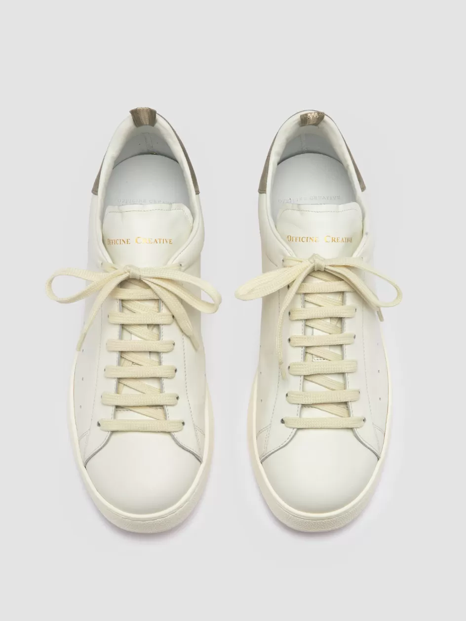 Officine Creative Sneakers>MOWER 002 - White Leather And Suede Low Top Sneakers MULTICOLOR