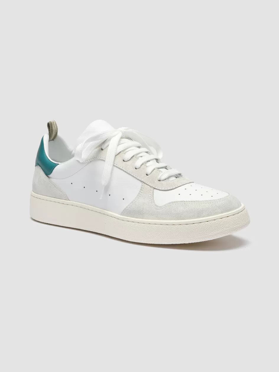 mower_008__white_leather_and_suede_sneakers_106257.webp Officine Creative Sneakers>MOWER 008 - White Leather And Suede Sneakers WHITE/TEAL GREEN
