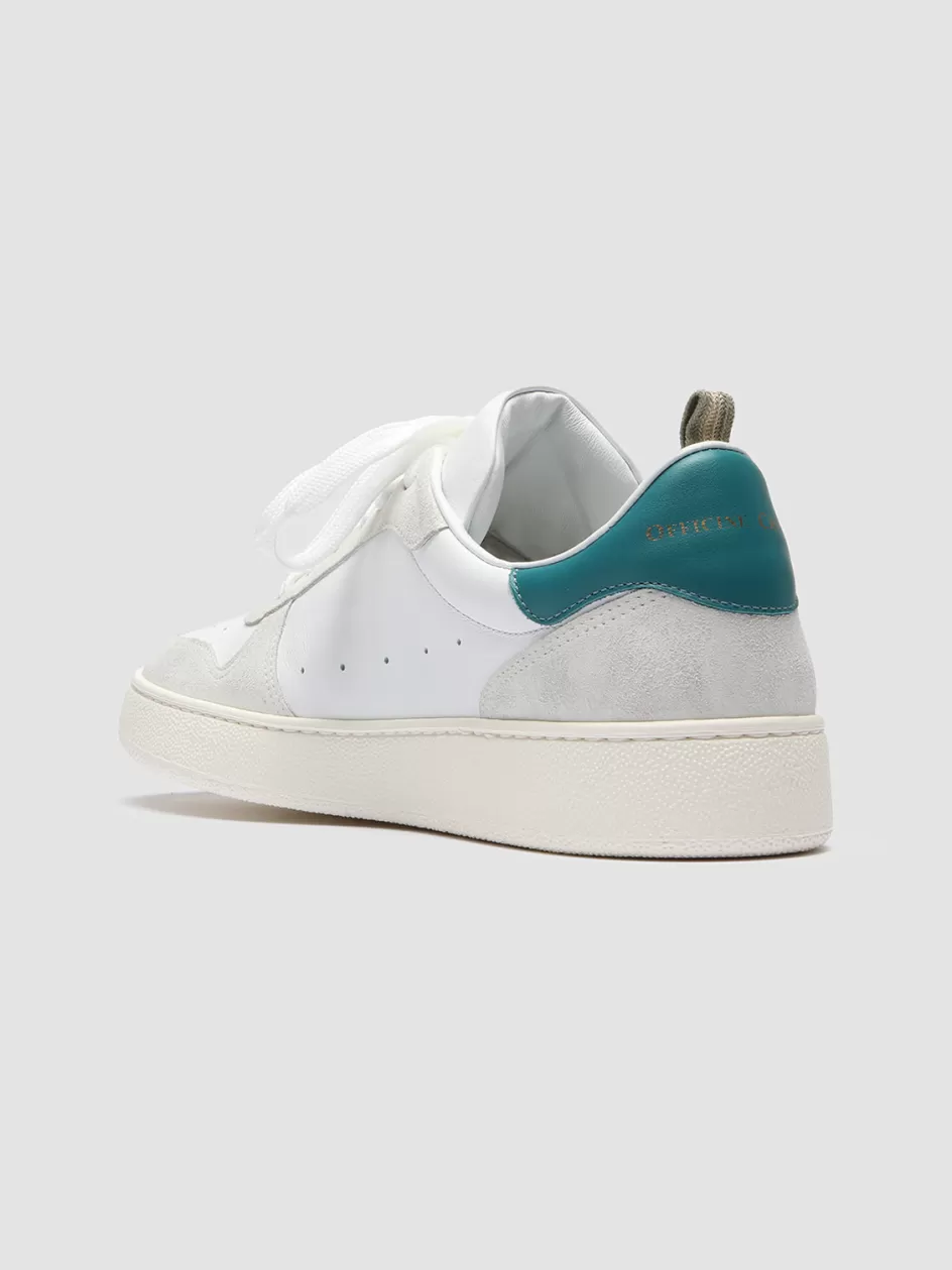 mower_008__white_leather_and_suede_sneakers_106258.webp Officine Creative Sneakers>MOWER 008 - White Leather And Suede Sneakers WHITE/TEAL GREEN