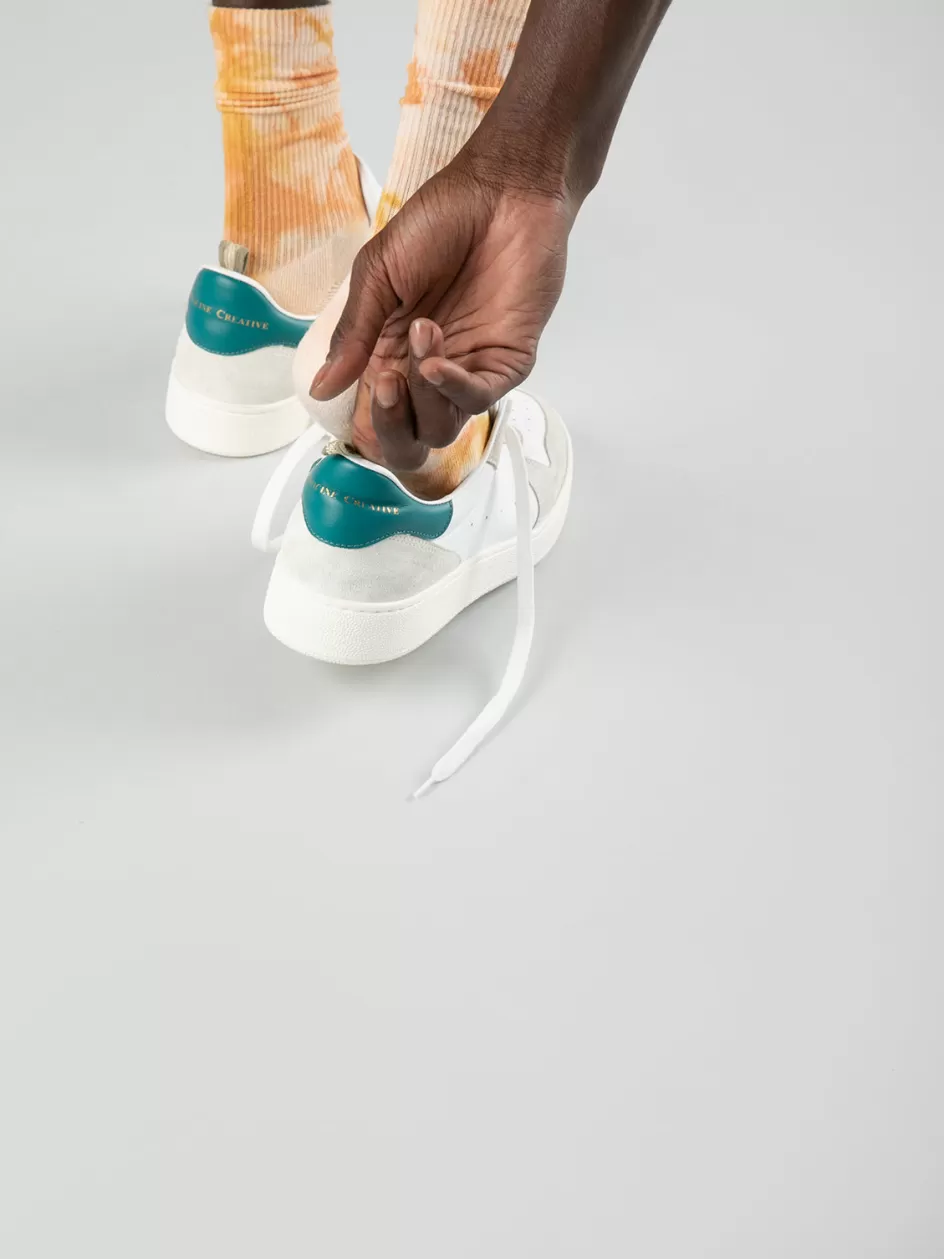 mower_008__white_leather_and_suede_sneakers_106260.webp Officine Creative Sneakers>MOWER 008 - White Leather And Suede Sneakers WHITE/TEAL GREEN