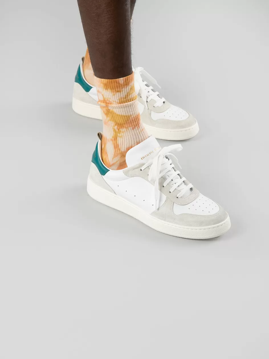 mower_008__white_leather_and_suede_sneakers_106261.webp Officine Creative Sneakers>MOWER 008 - White Leather And Suede Sneakers WHITE/TEAL GREEN