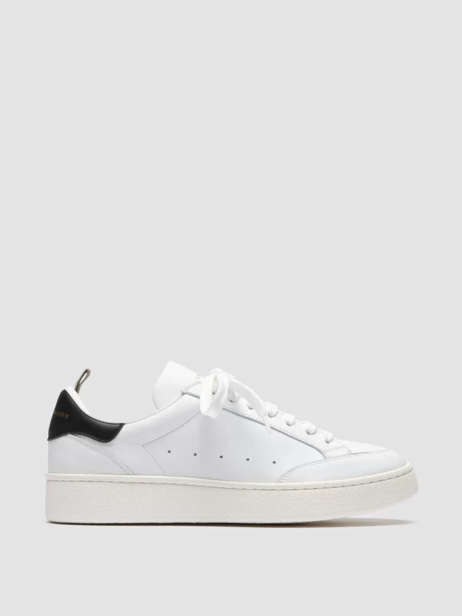 Officine Creative Sneakers>MOWER 109 - White Leather Sneakers WHITE/BLACK