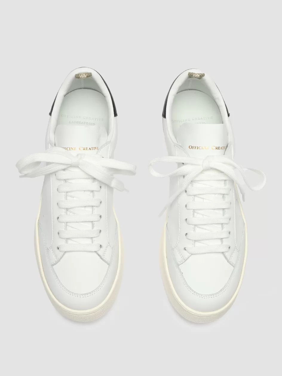 Officine Creative Sneakers>MOWER 109 - White Leather Sneakers WHITE/BLACK