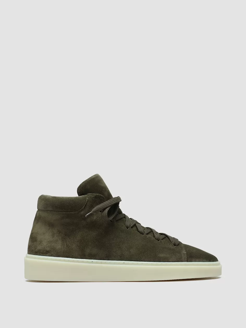 Officine Creative Sneakers>MUSKRAT 010 - Suede High Top Sneakers GREEN