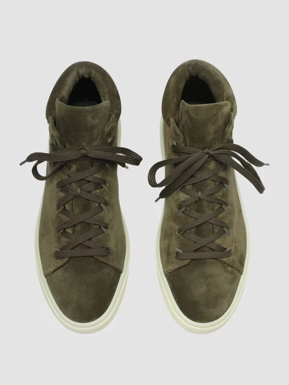 Officine Creative Sneakers>MUSKRAT 010 - Suede High Top Sneakers GREEN