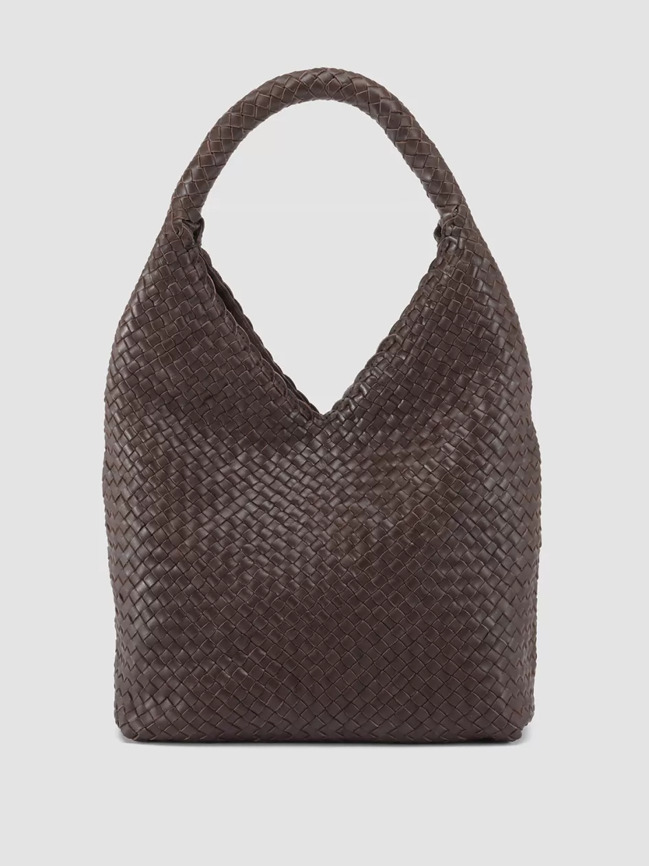 oc_class_063__dark_brown_woven_leather_shoulderbag_104307.webp Officine Creative Icons | Bags>OC CLASS 063 - Woven Leather Shoulderbag DARK BROWN