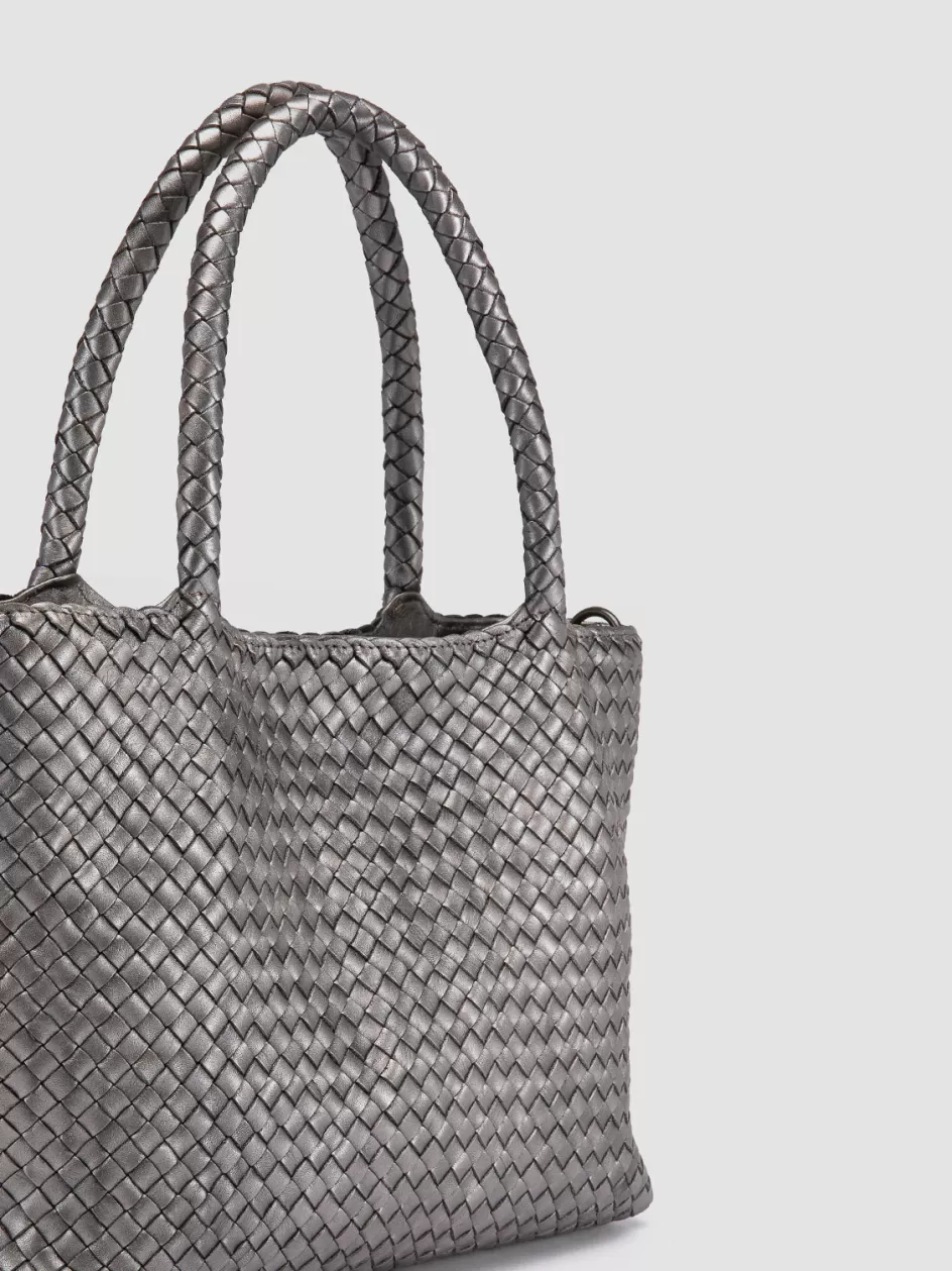 Officine Creative Bags>OC CLASS 48 - Grey Leather Tote Bag COLLEGE