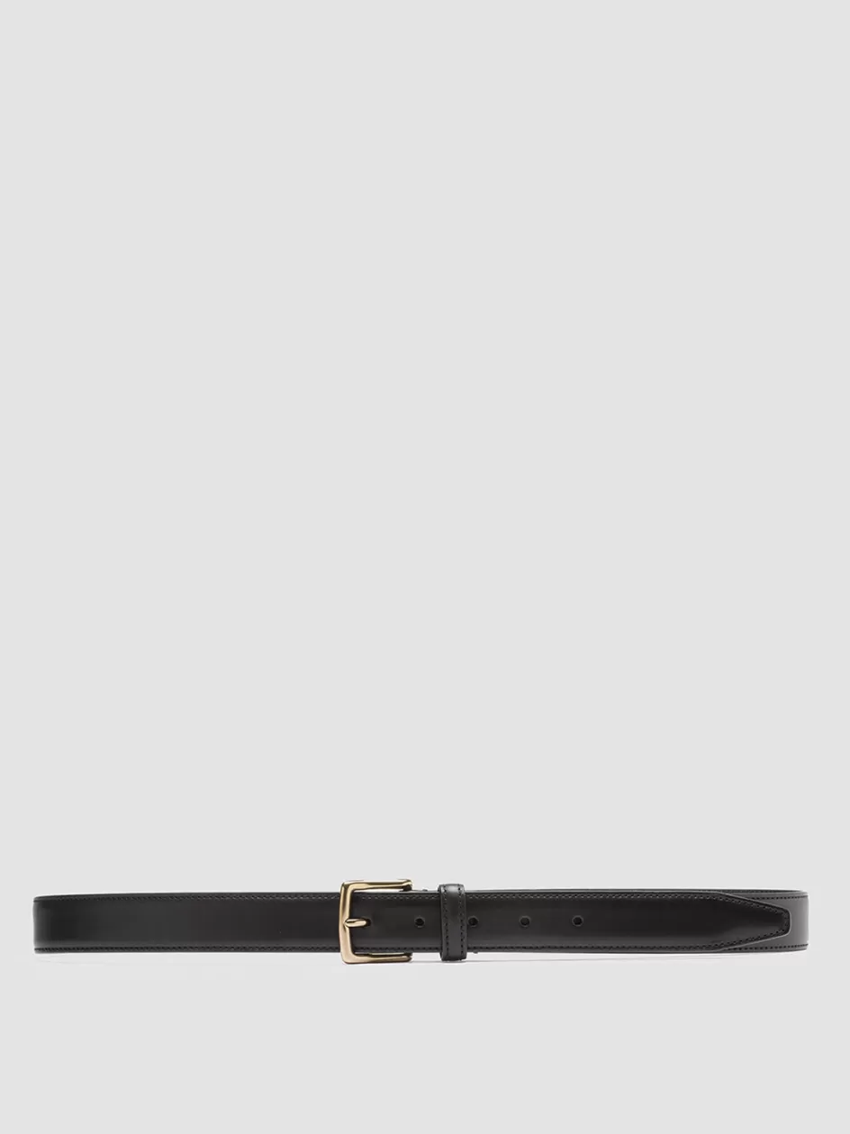 Officine Creative Belts>OC STRIP 05 - Leather Belt BLACK