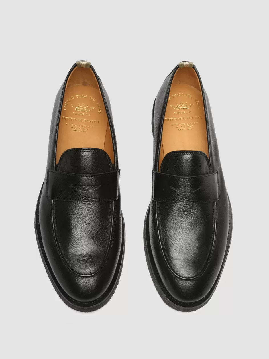 Officine Creative Loafers>OPERA FLEXI 101 - Leather Penny Loafers BLACK