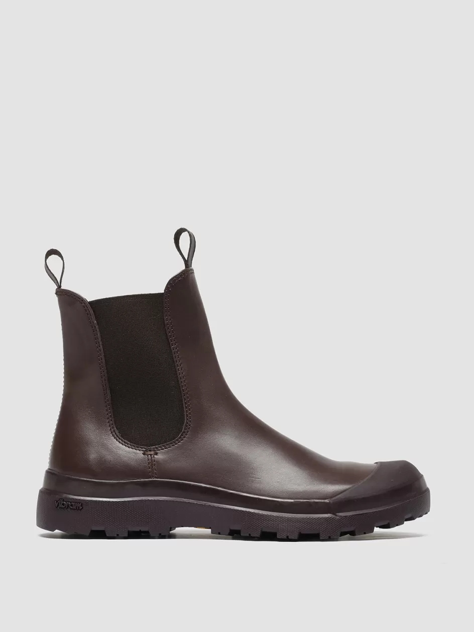 Officine Creative Boots & Booties>PALLET 107 - Leather Chelsea Boots BURGUNDY