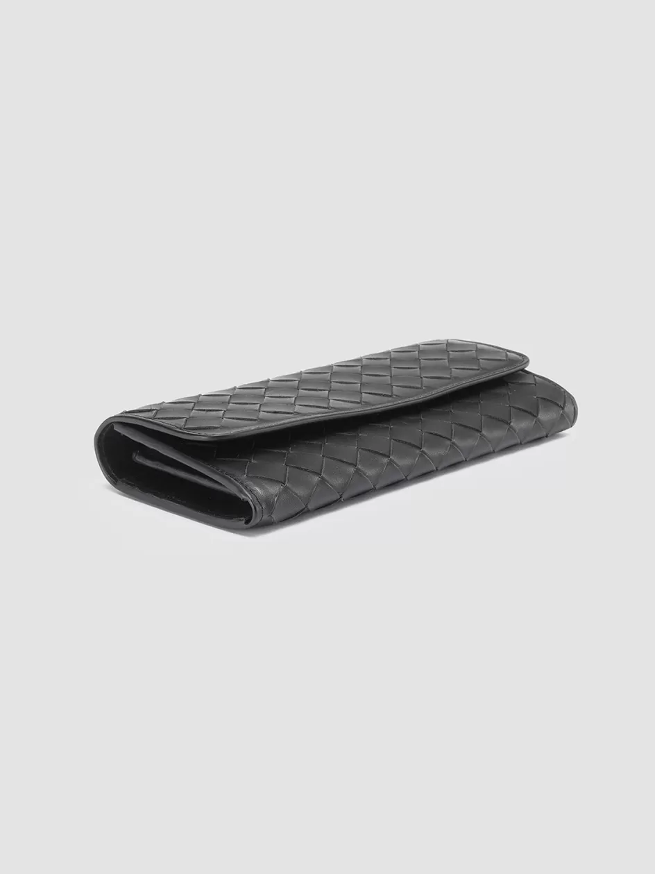 poche_109__black_woven_leather_wallet_103445.webp Officine Creative Woven Leather Selection | Wallets>POCHE 109 - Woven Leather Wallet BLACK