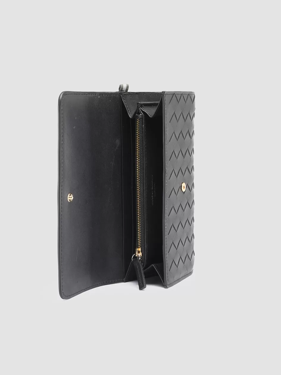 poche_109__black_woven_leather_wallet_103446.webp Officine Creative Woven Leather Selection | Wallets>POCHE 109 - Woven Leather Wallet BLACK