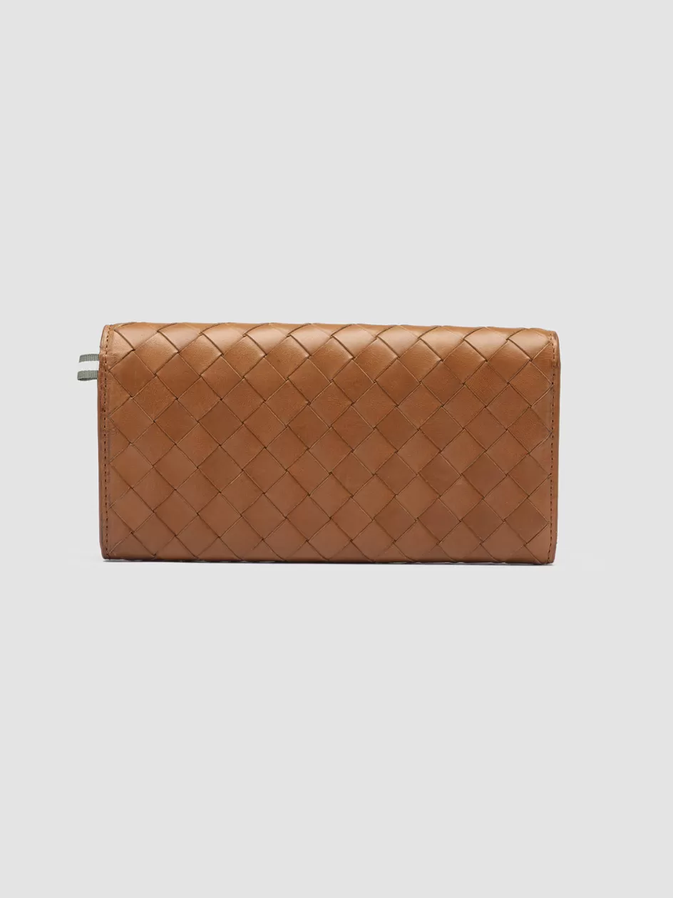 poche_109__brown_woven_leather_wallet_103435.webp Officine Creative Woven Leather Selection | Wallets>POCHE 109 - Brown Woven Leather Wallet SANTIAGO