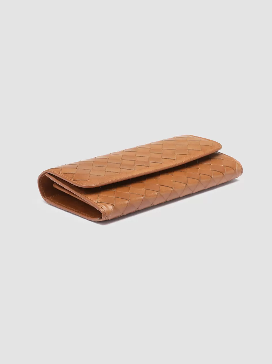 poche_109__brown_woven_leather_wallet_103437.webp Officine Creative Woven Leather Selection | Wallets>POCHE 109 - Brown Woven Leather Wallet SANTIAGO