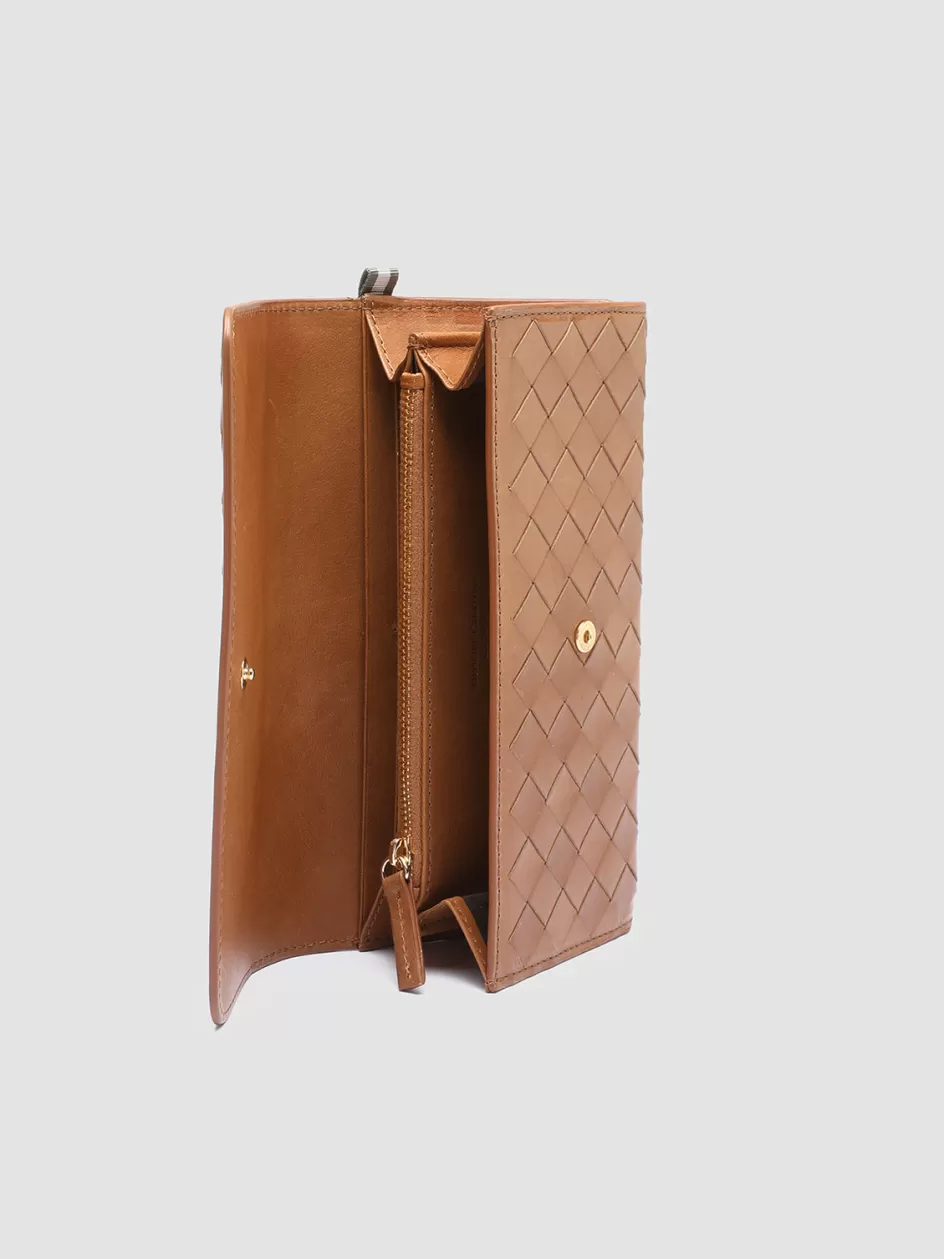 poche_109__brown_woven_leather_wallet_103438.webp Officine Creative Woven Leather Selection | Wallets>POCHE 109 - Brown Woven Leather Wallet SANTIAGO