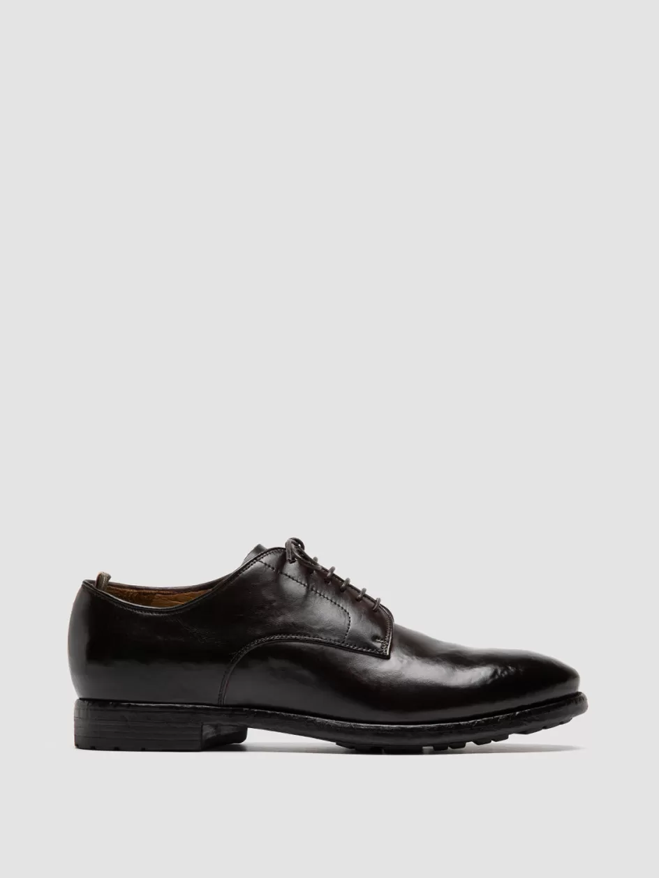 Officine Creative Derbies | Formal Shoes>PRINCE 606 - Brown Leather Derby Shoes DARK BROWN