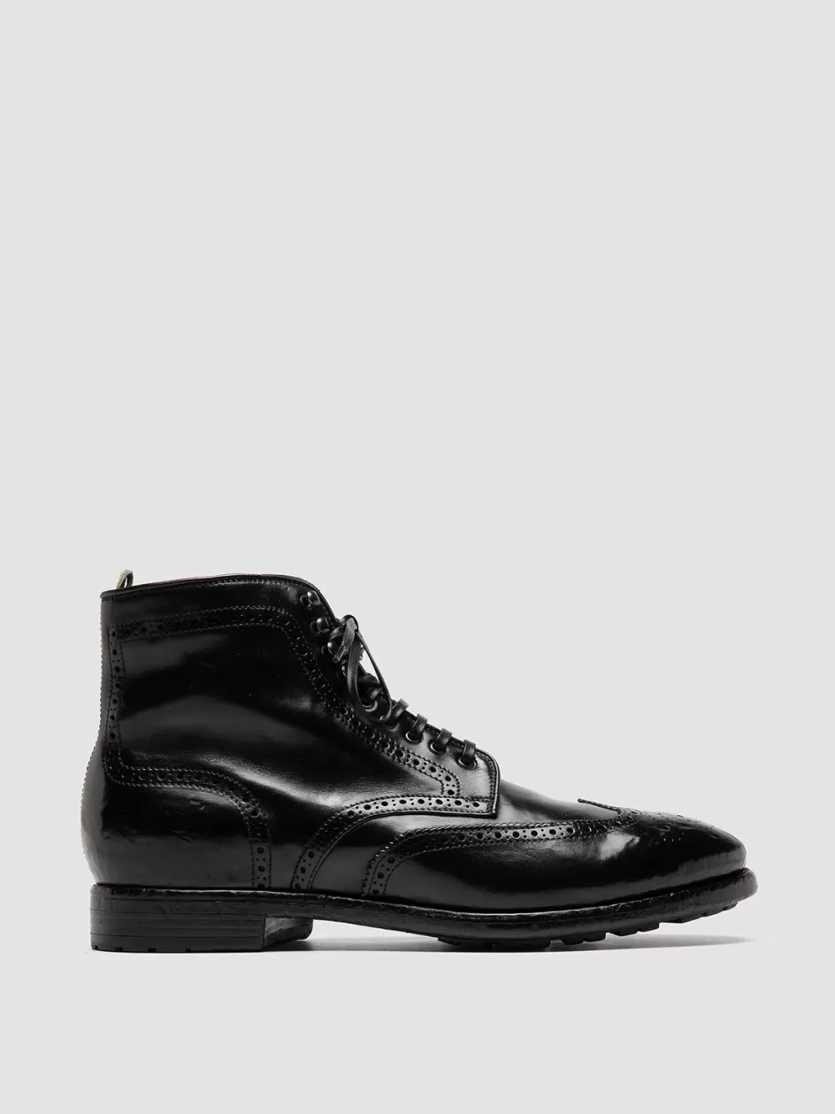 Officine Creative Ankle Boots>PRINCE 612 - Leather Ankle Boots BLACK