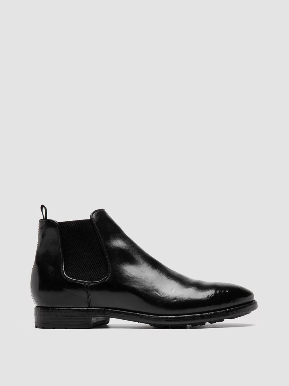 Officine Creative Ankle Boots>PRINCE 617 - Leather Chealsea Boots BLACK