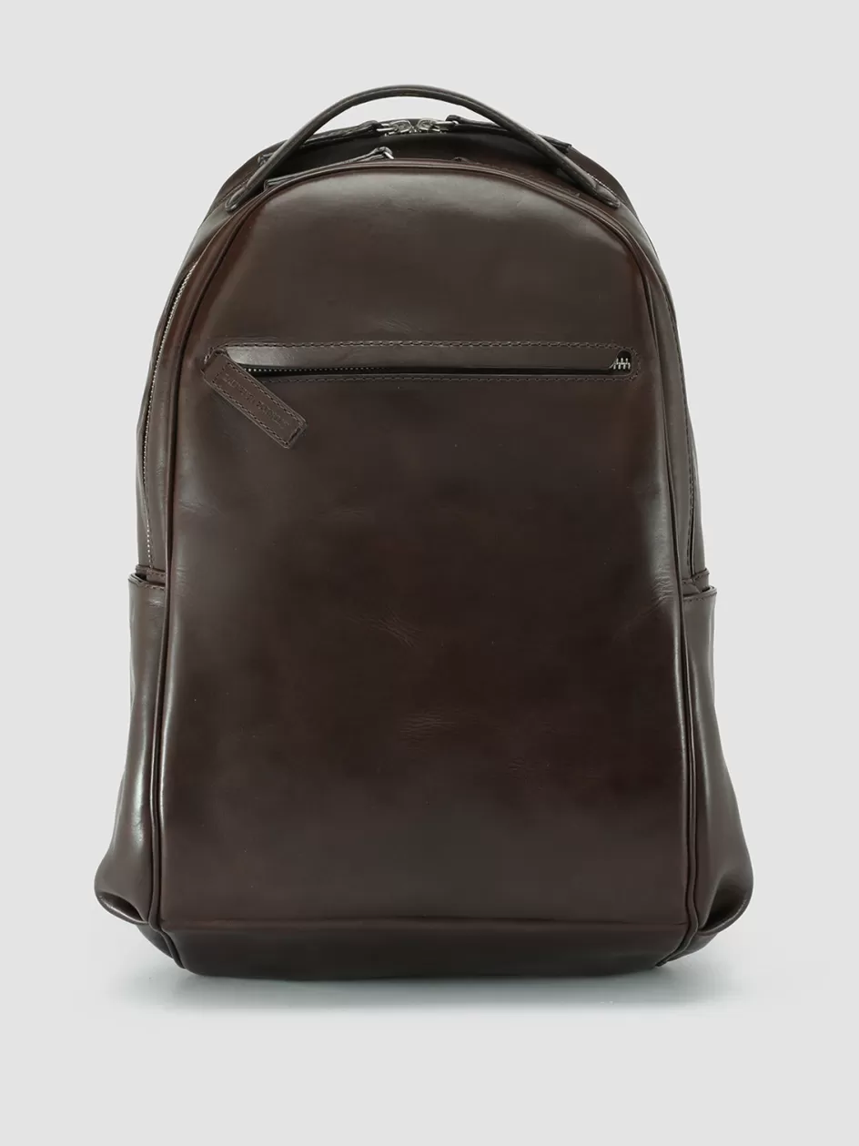 Officine Creative Backpacks | Backpacks>QUENTIN 012 - Brown Leather Backpack COFEE