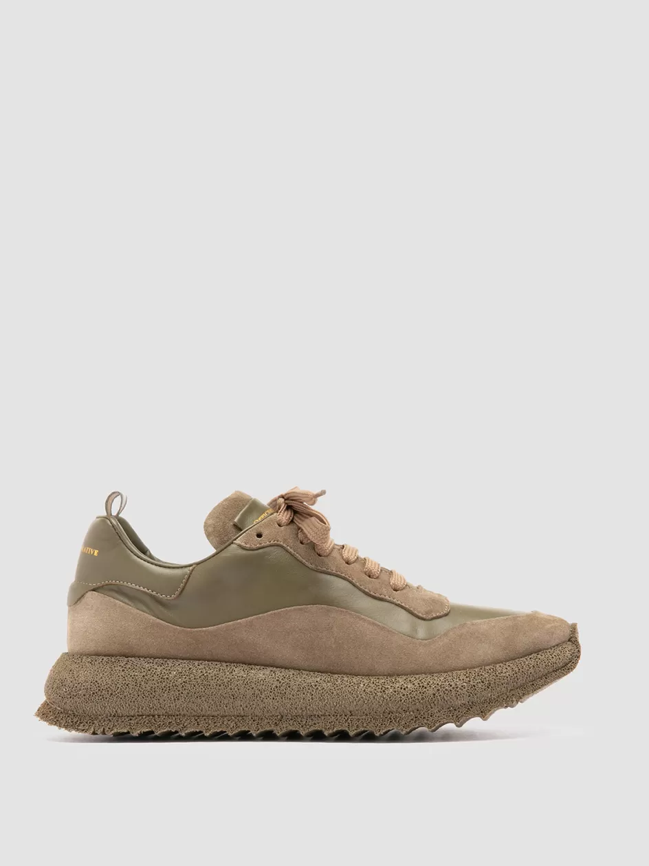 Officine Creative Suede Selection | Sneakers>RACE RUBREX 101 - Leather And Suede Low Top Sneakers GREEN