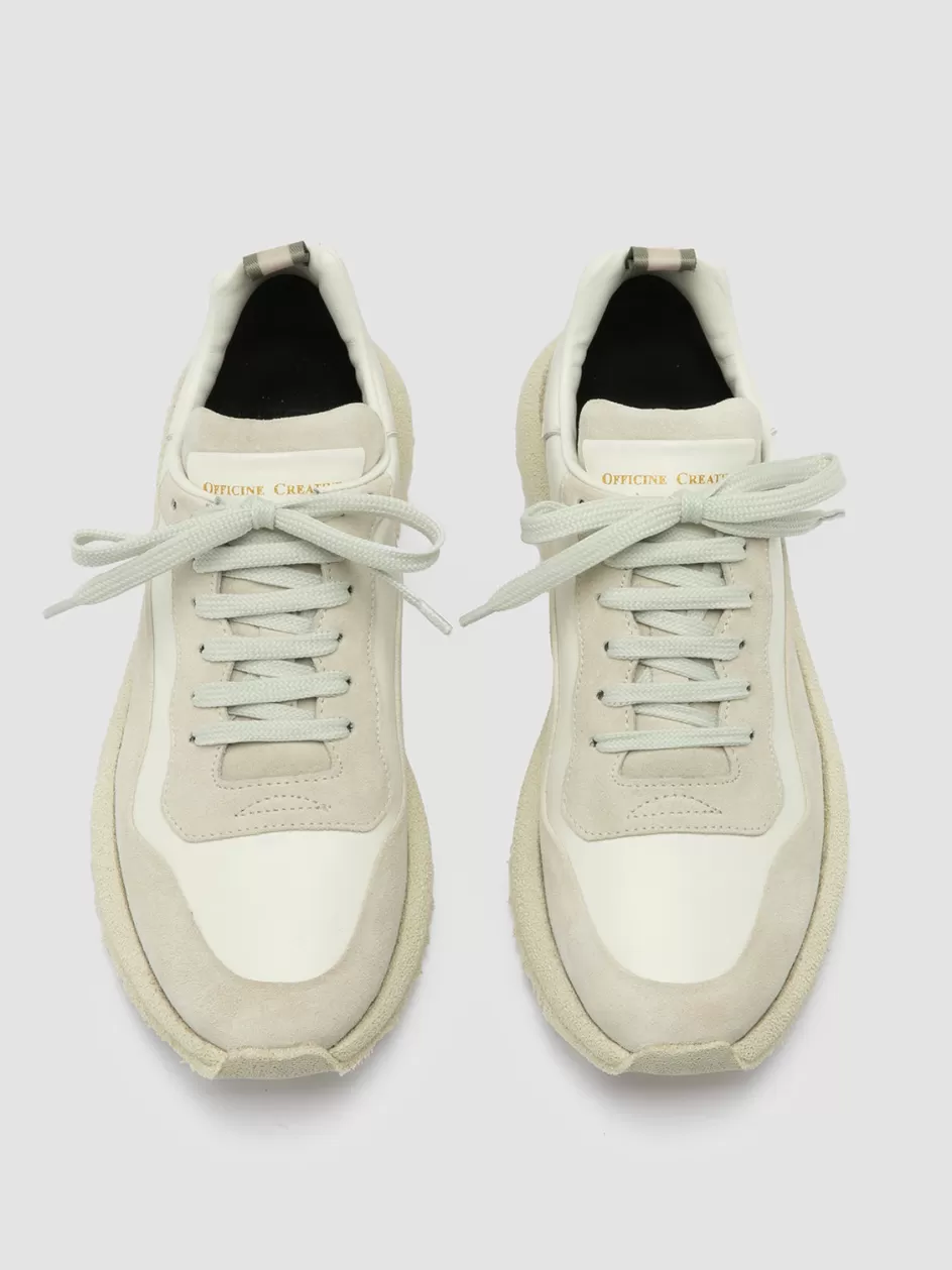 Officine Creative Suede Selection | Sneakers>RACE RUBREX 101 - White Leather And Suede Low Top Sneakers OFF WHITE