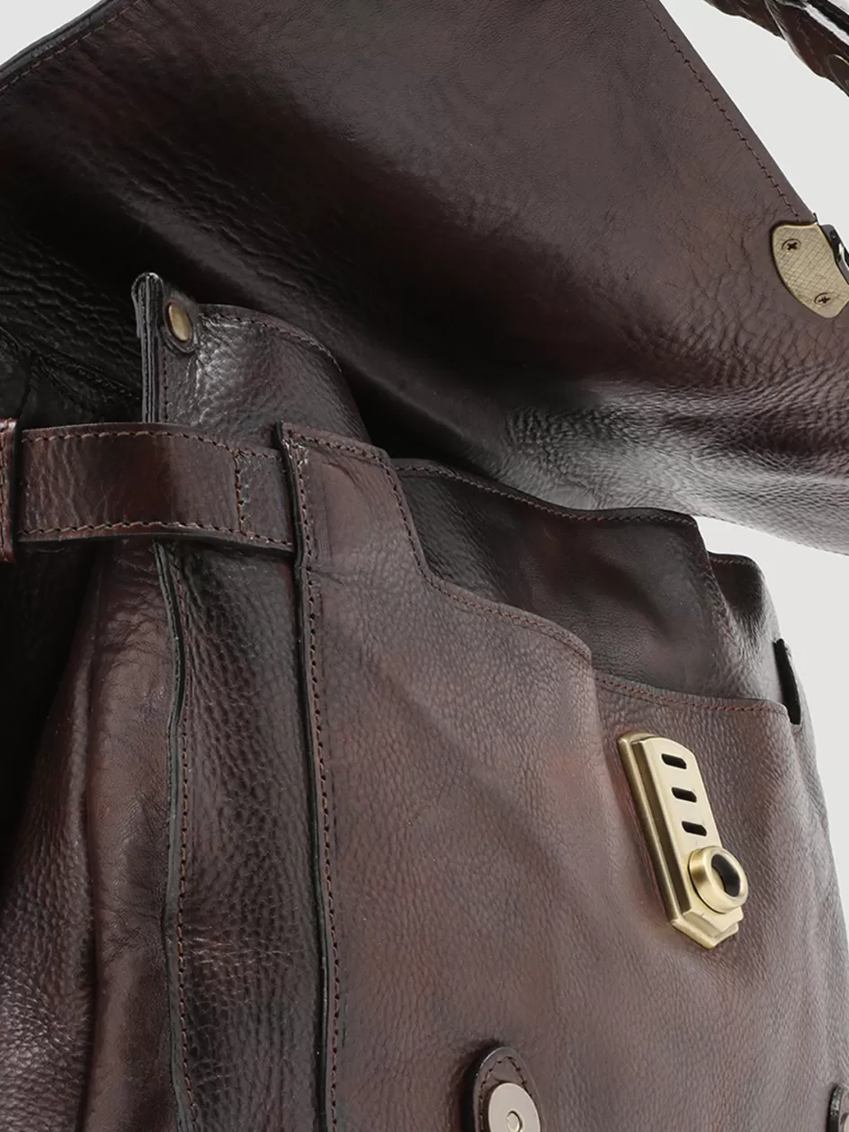Officine Creative Bags>RARE 26 - Brown Leather BriefCase DARK BROWN