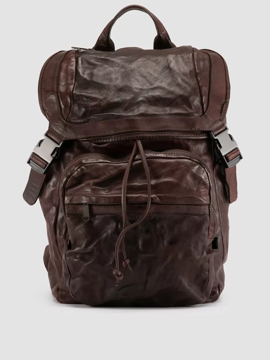 Officine Creative Backpacks | Backpacks>RECRUIT 006 - Brown Leather Backpack OTTO