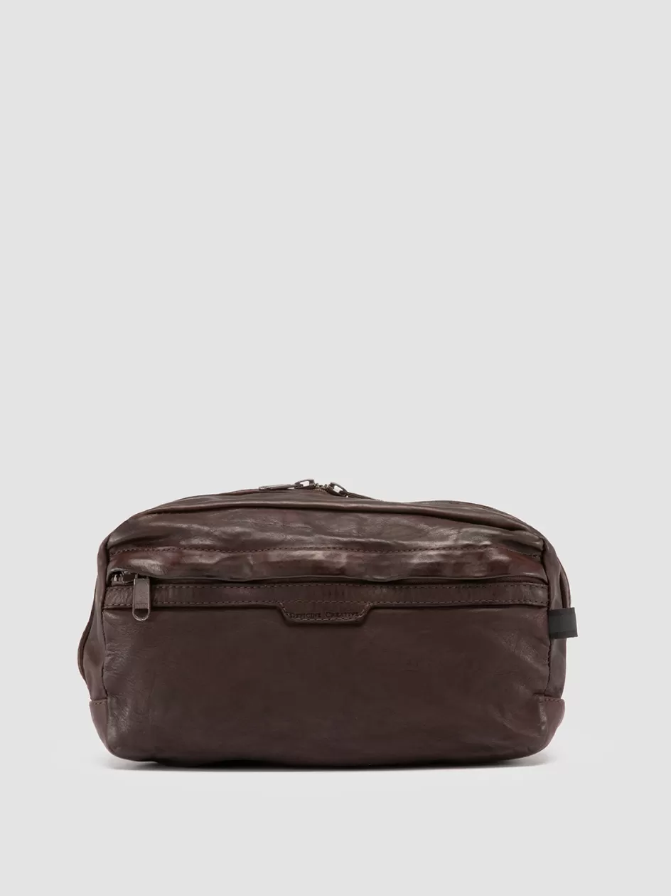 Officine Creative Bags>RECRUIT 009 - Brown Leather Waist Pack OTTO
